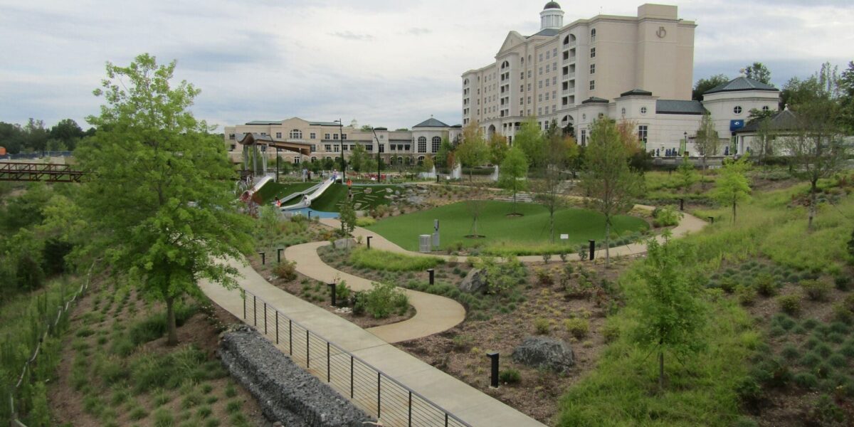 Ballantyne Stream Park overview picture.