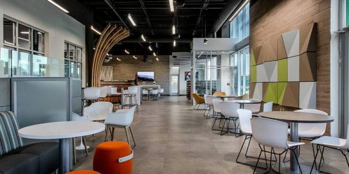 Guest lounge commercial electrical work at EchoPark Independence in Charlotte NC by Fountain Electric & Services