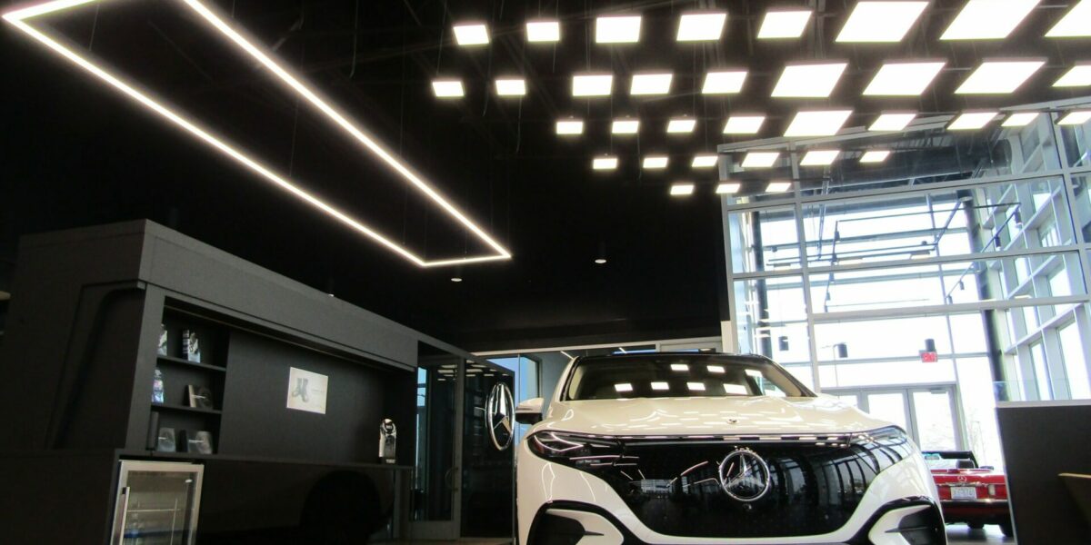 Fields Mercedes Benz Asheville showroom lighting.