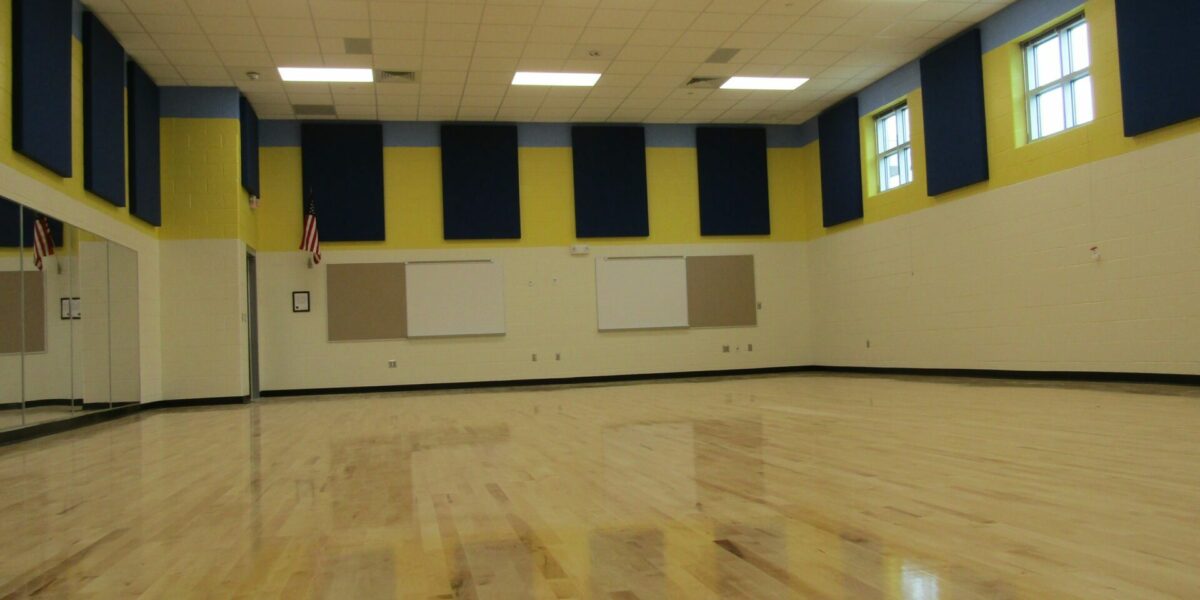 Mt. Island Lake Academy school dance classroom.